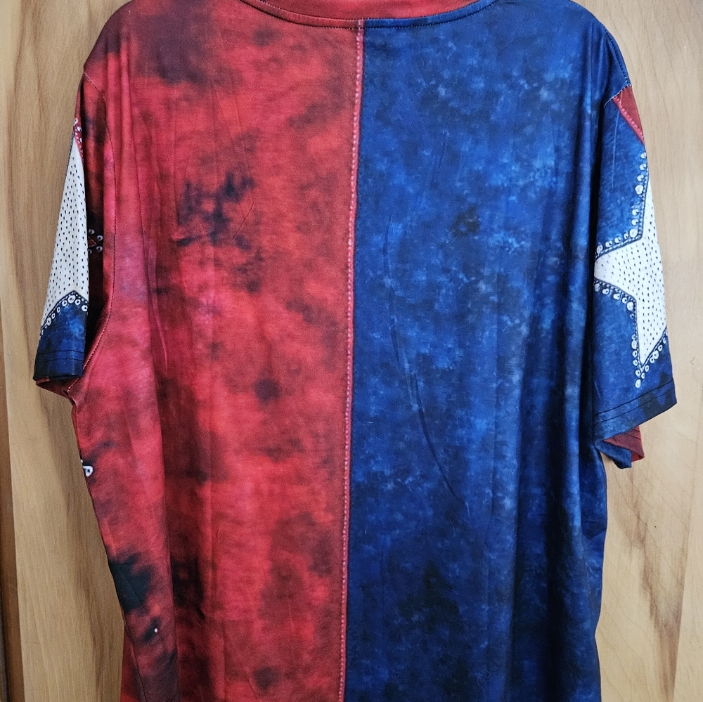 Patriotic V-Neck Shirts - Red and Blue - Picture 4 of 11